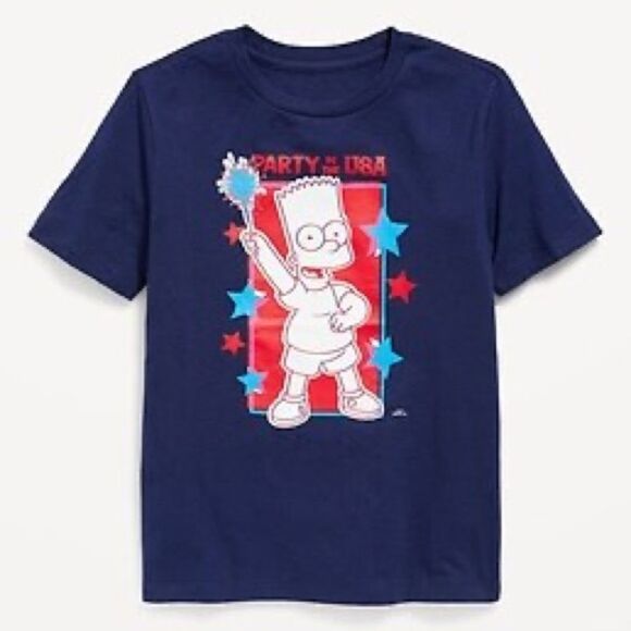 The Simpsons Kids Matching Americana Gender-Neutral Graphic Tee. Large. 10-12. - Picture 1 of 9